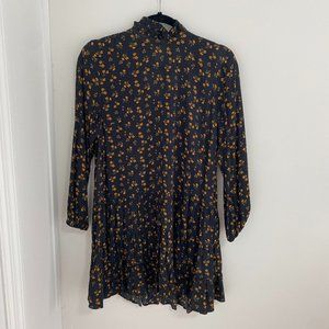 Zara Orange flower loose fit mini dress